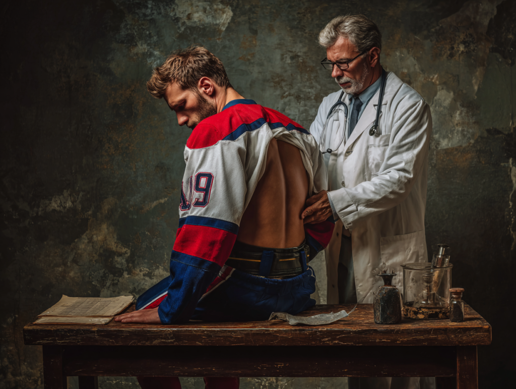 hockey player muscle back pain